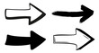 Hand drawn arrows set icon, arrow signs isolated, arrow brush grunge sign - vector