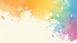 Watercolor frame background with a colorful splash and white space for text, rainbow colors in watercolor