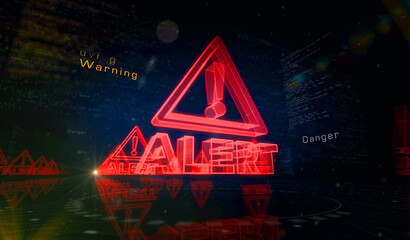 Poster - Alert warning symbol digital concept 3d illustration