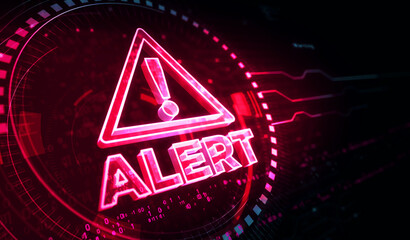 Wall Mural - Alert warning symbol digital concept 3d illustration