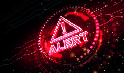 Wall Mural - Alert warning symbol digital concept 3d illustration