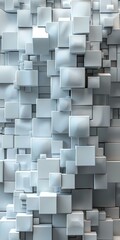 Canvas Print - 3D white cubes background