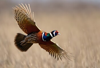 Canvas Print - A view of a Pheasant in flight