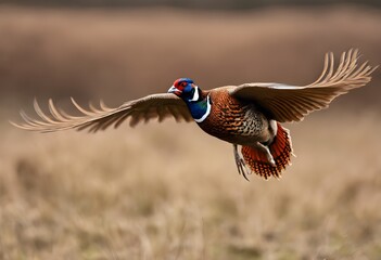 Canvas Print - A view of a Pheasant in flight