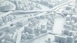 © Daniil - 3D rendering of a white Map scene with City roads and Buildings