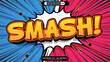 Smash pop art style comic 3d editable vector text effect on comic splashing background