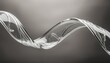 transparent glossy glass wire curved wave in motion