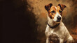 portrait of a Jack Russell Terrier Illustration oil painting space for text