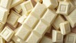 Close up of a white chocolate bar on a brown background, top view