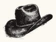 a drawing of a cowboy hat, on white background, generated with AI
