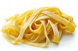 Fresh Fettuccine Pasta Noodles Isolated on White Background