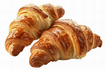 Canvas Print - Golden Fresh Croissants on a Transparent Background