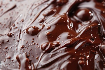 Wall Mural - Rich Melted Chocolate Surface Close-up, Perfect for Desserts