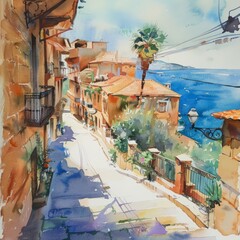 Wall Mural - Watercolor painting of lebanon , generated with ai