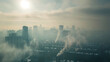 © BMMP Studio - Heavy smog in a big city, visualizing air pollution and environmental health issues.