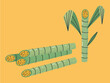 Bamboo stick plant branch. Vector flat graphic design element concept illustration