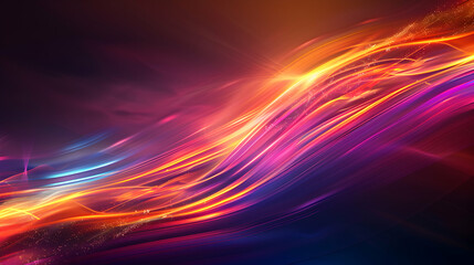 Wall Mural - abstract background with glowing lines and bokeh, futuristic design