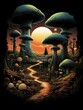 Giant Mushrooms Populate Surrealist Desert