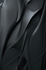 Wall Mural - Ink Symphony: Abstract Waves on Noir Canvas