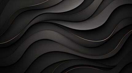 A black and gold striped background with a black and gold wave pattern