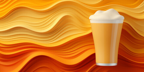 Poster - Coffee 3D background, copy space	