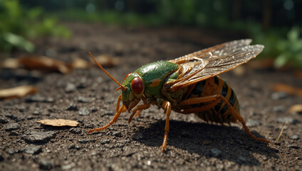 Wall Mural - Cicadas close look