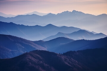Wall Mural - Layer of mountains generative AI