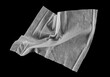 Crumpled tissues, white disposable wet wipes isolated on black, clipping	