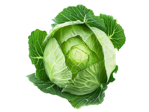 A Single Cabbage with a Transparent Background PNG