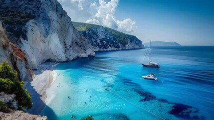 Wall Mural - Beaches and bays of the Mediterranean coast of Greece