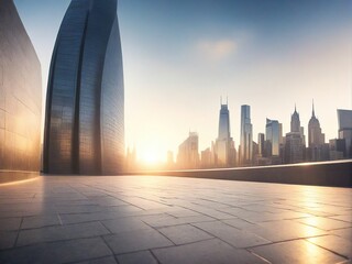 Poster - city skyline at sunset