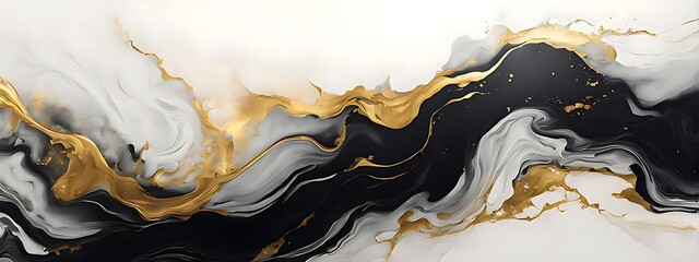 Gold abstract black marble background art paint pattern ink texture watercolor white fluid wall. Abstract liquid gold design luxury wallpaper nature black brush oil modern paper splash painting water	