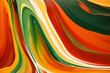 An abstract artwork with a stunning variety of background colors, including green, orange, and red, illustrating the concepts of color field movement and displaying skillful mastery.