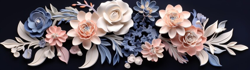 Sticker - Elegant floral arrangement with pastel flowers