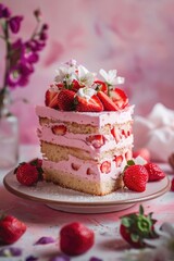Wall Mural - Strawberry Cake slice