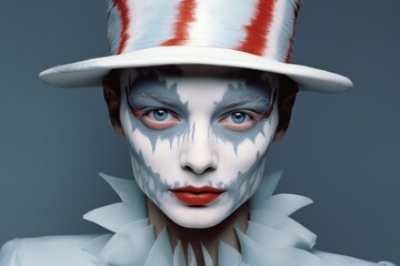 Poster - Dramatic makeup portrait with skull face paint