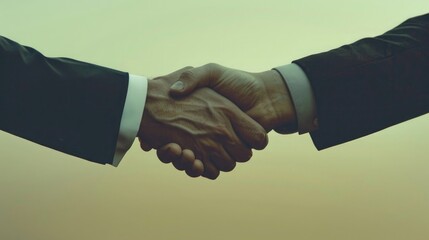 Wall Mural - Tech-Infused Handshake: Sealing the Deal