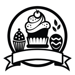 Sticker - Solid color Cake and Bakery Logo vector design