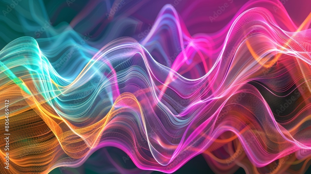 Wispy Pattern Wispy trails of colorful jittery lines flow in zigzag patterns ...