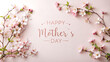 Cherry flowers backdrop for a happy Mothers Day celebration