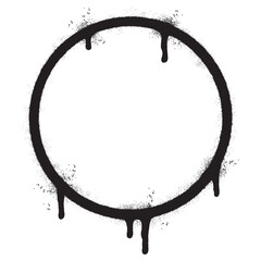 spray painted graffiti circle icon sprayed isolated with a white background. graffiti round symbol w