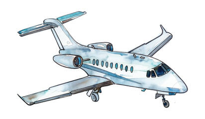 Wall Mural - airplane watercolor digital painting good quality