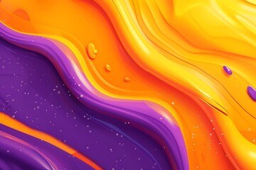 Sticker - Purple yellow orange minimalist fluid background.