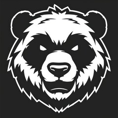 strong panda head simple logo solid flat color