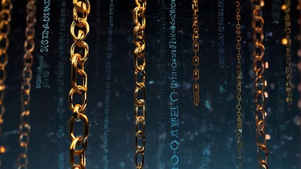 abstract background with lights Digital Blockchain Link Futuristic Network Security