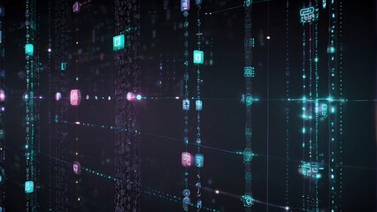 abstract background with lights Digital Blockchain Link Futuristic Network Security