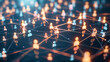 © BritCats Studio - A dynamic 3D model of an organizational structure with human icons connected by digital links highlighting HR and relationship strategies