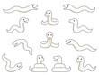 白蛇のキャラクターのイラスト