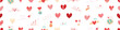 Hand drawn doodles seamless pattern vector design elements set of hearts, love balloon, love letter, bow ,love word, flower pot. Love concept illustration.