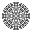 Vector round ethnic element, circular Kazakh national ornament, decorative design templates, isolated on white background	